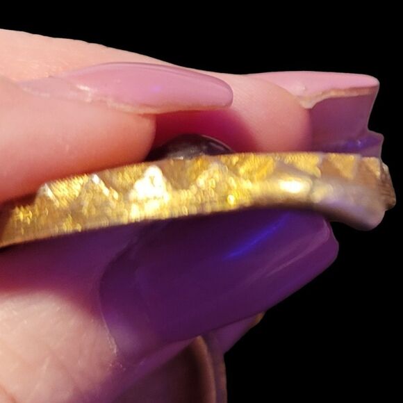 60's Vintage Houbigant Solid Perfume Compact with Chantilly Red Cabochon - Picture 12 of 12